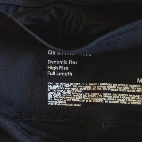 All In Motion Black High Waisted  Straight Leg Athletic Pants Sz M - Picture 6 of 7